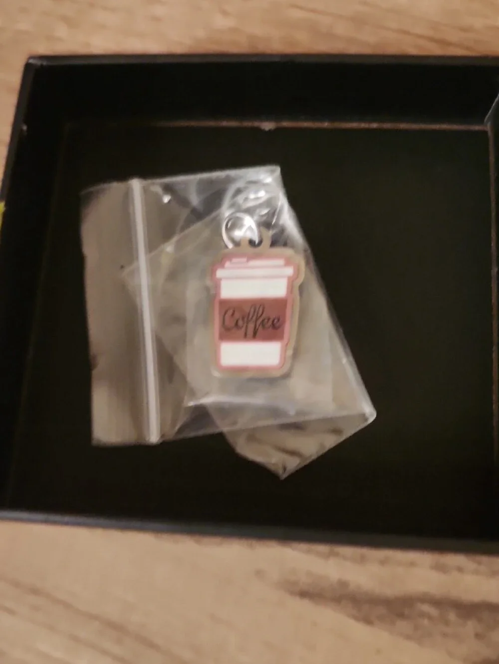 Coworkers to Friends Engraved Keychain with Coffee Cup Charm